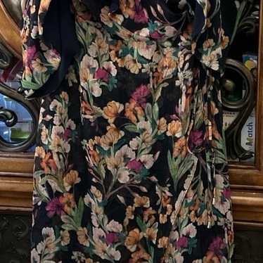 Adeline Rae dress M floral high low cold shoulder