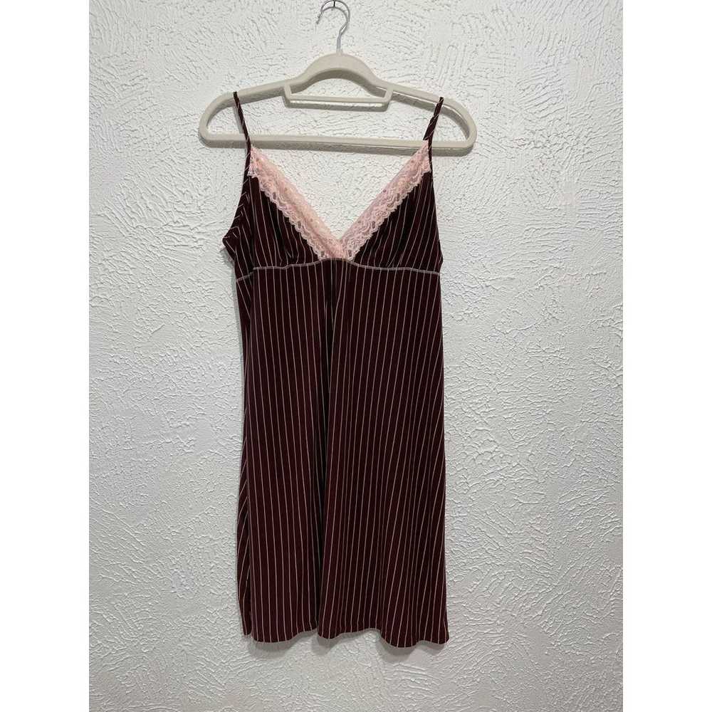 Vintage Y2K Brown Pink Nightie Slip Nightgown Min… - image 2