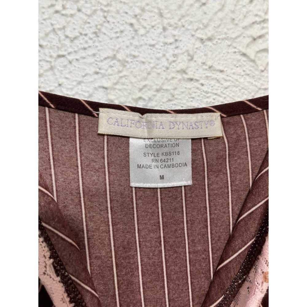 Vintage Y2K Brown Pink Nightie Slip Nightgown Min… - image 9