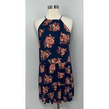 Aeropostale Dress Womens Medium Blue Floral Sleev… - image 1