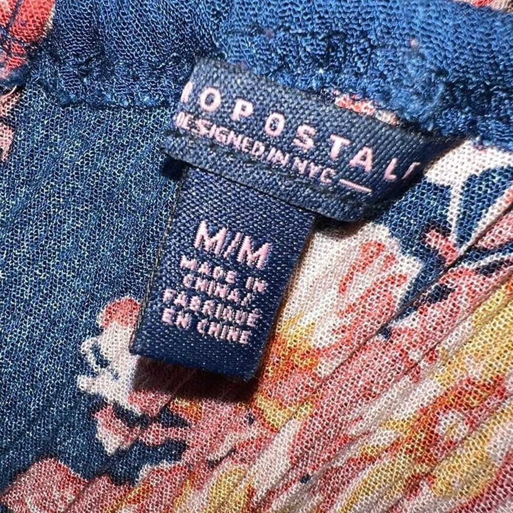 Aeropostale Dress Womens Medium Blue Floral Sleev… - image 7