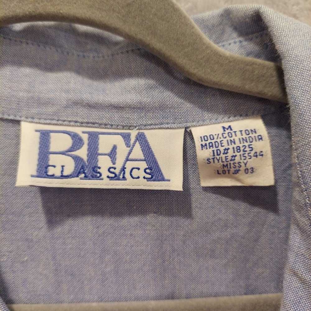 BFA Classics Womens size M blue cotton Button Dow… - image 10