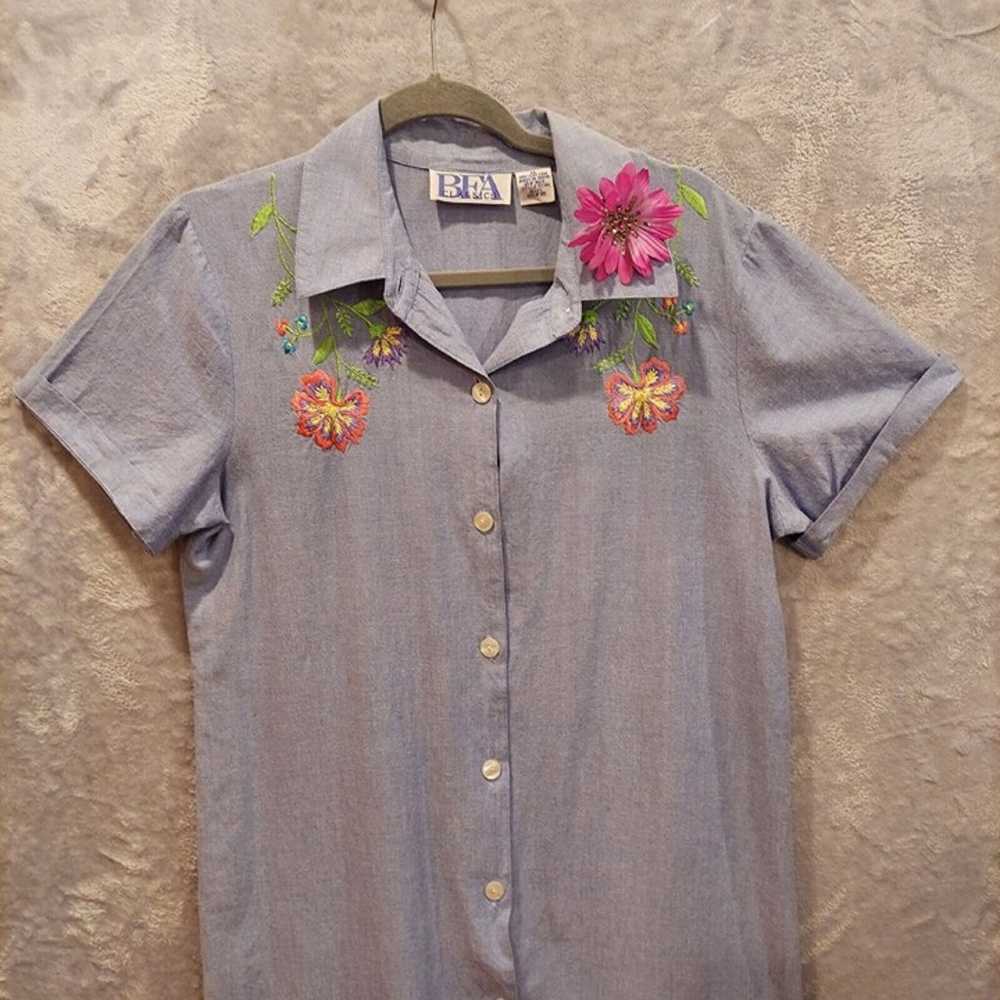 BFA Classics Womens size M blue cotton Button Dow… - image 11