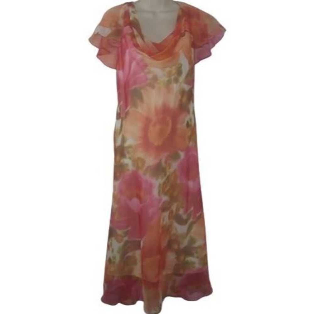 Vintage Cartise International Pink Floral Chiffon… - image 1