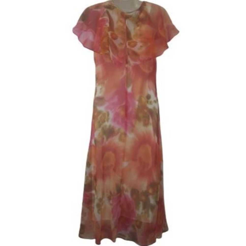 Vintage Cartise International Pink Floral Chiffon… - image 5