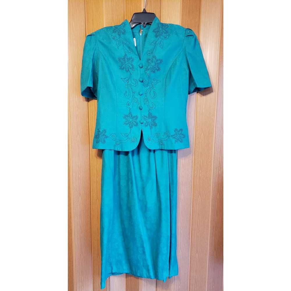 Karen Steven's size 8 vintage green dress - image 1