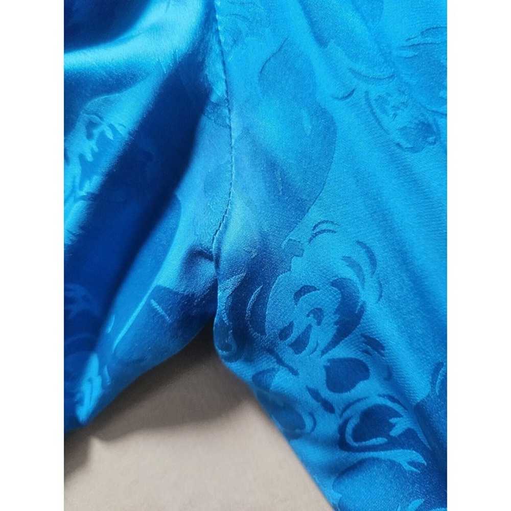 Vintage Argenti Blue Floral Dress Pleated Skirt P… - image 6