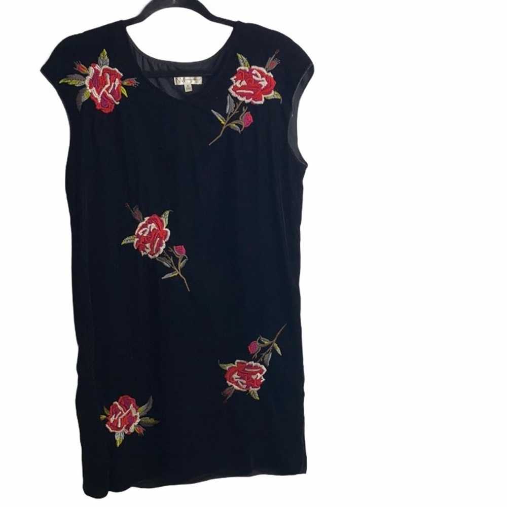 Neiman Marcus Velvet floral mini dress - image 1