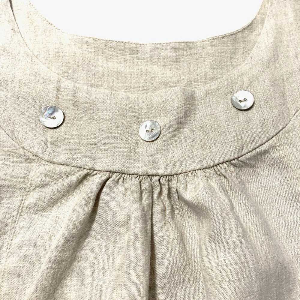 Vintage Match Point Medium Linen Dress Boho Khaki… - image 3