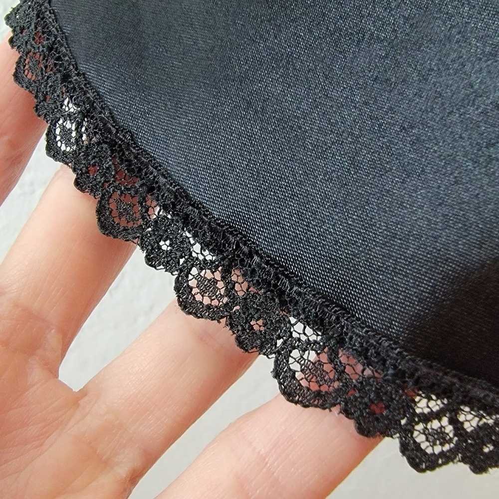 Vintage Victoria's Secret Black 90s Rose Lace Sat… - image 8