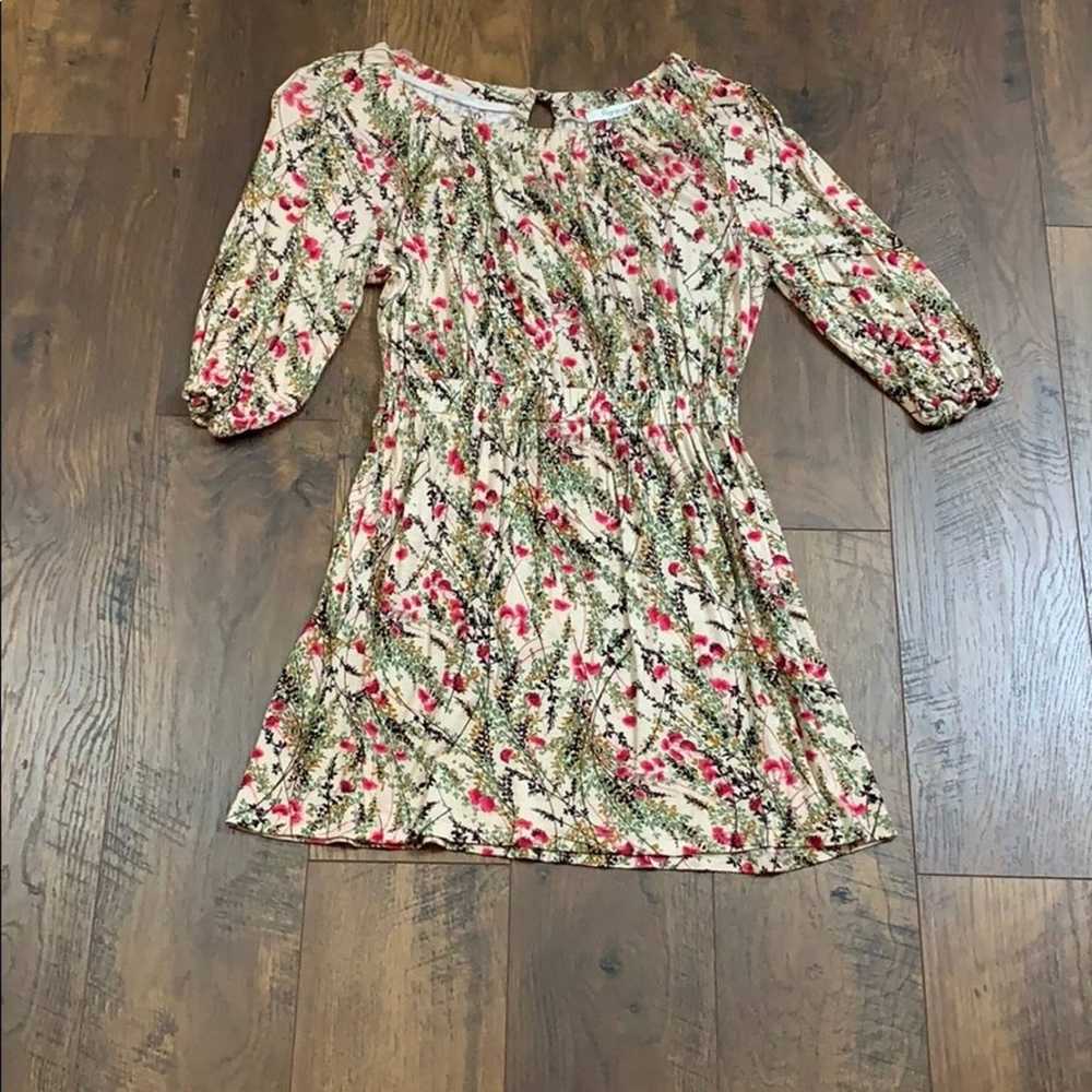 Vintage Forever 21 Floral Cream Shirt Dress - image 1