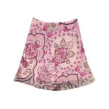 Vtg Y2K Slip Skirt Pink Floral Paisley Fairy Grun… - image 1