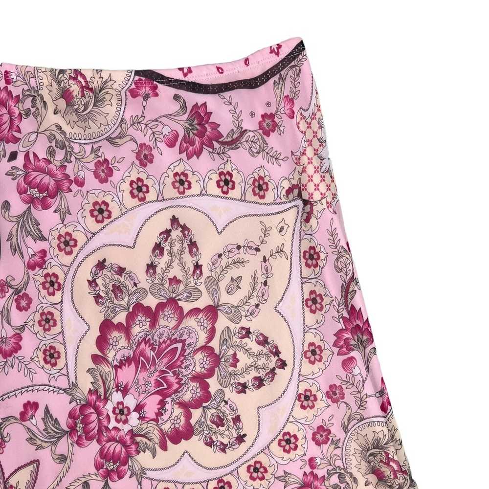 Vtg Y2K Slip Skirt Pink Floral Paisley Fairy Grun… - image 2