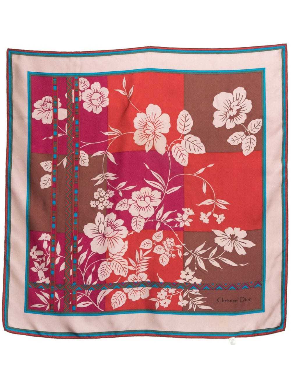 Christian Dior Pre-Owned 1980s floral-print scarf… - image 1