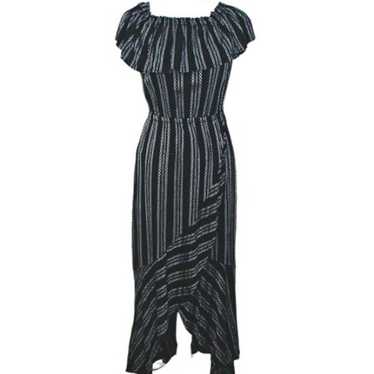 Elan Womens Black White Striped Salsa Dancing Spa… - image 1