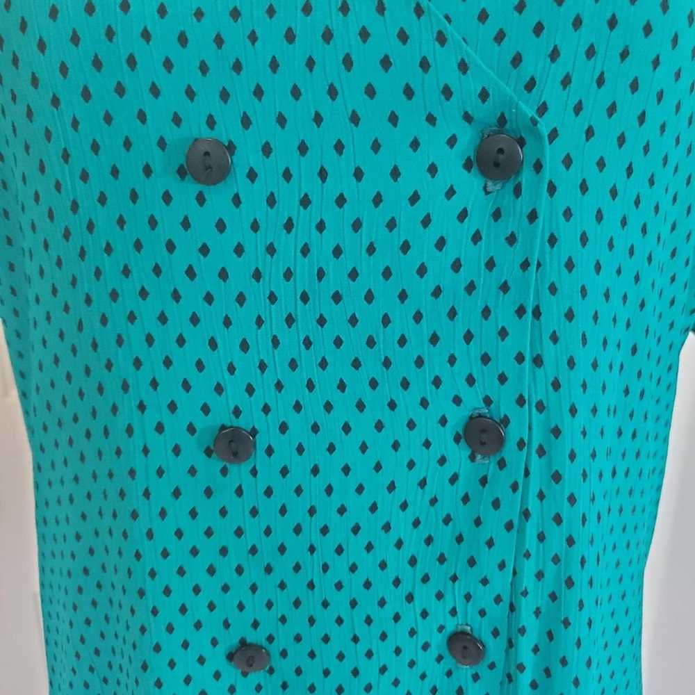 Vintage Teal Polka-dot Dress - image 5