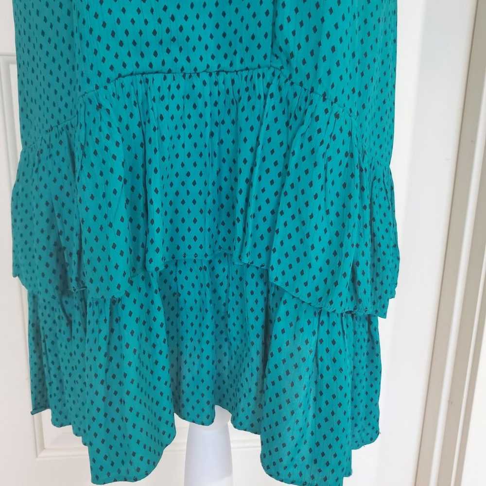 Vintage Teal Polka-dot Dress - image 6