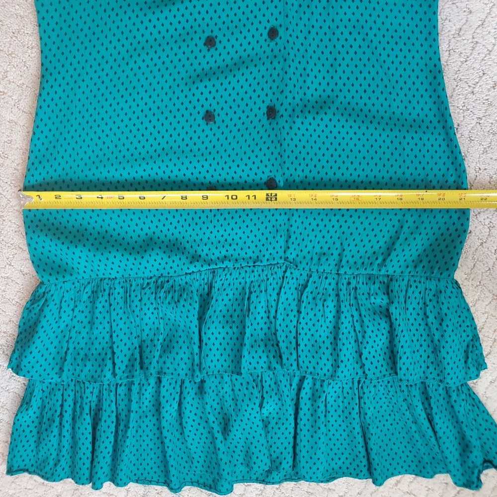 Vintage Teal Polka-dot Dress - image 8