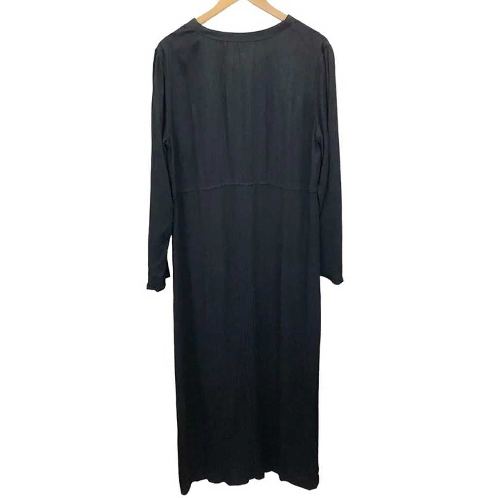 J. Jill Vintage Dress Maxi Long Sleeve Black Ribb… - image 2