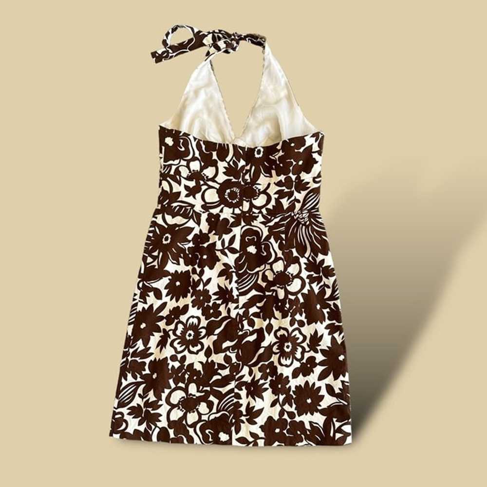 Donna Ricco Halter Dress | Botanical Brown Floral… - image 3