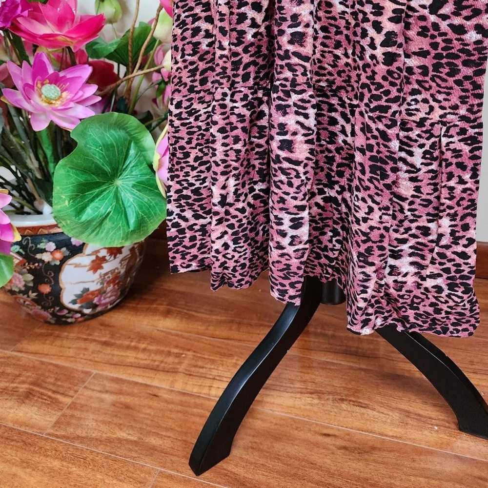 Millenium Pink Cheetah Print Vintage Maxi Dress - image 4