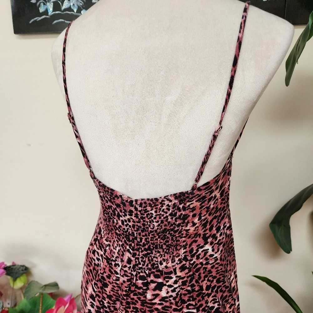 Millenium Pink Cheetah Print Vintage Maxi Dress - image 5