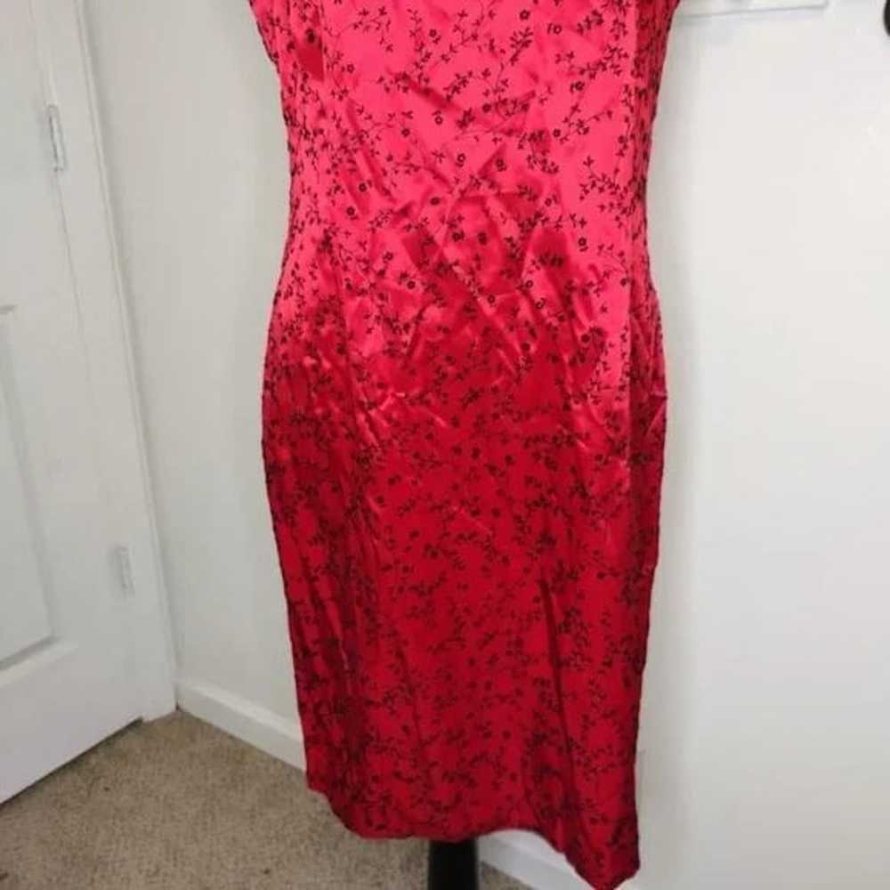 Vintage 70s Louis Snyder Dani Max Red Satin Black… - image 3