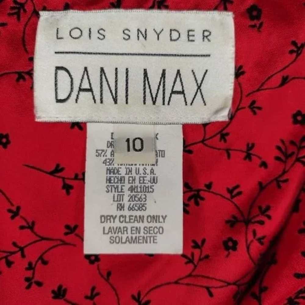 Vintage 70s Louis Snyder Dani Max Red Satin Black… - image 9