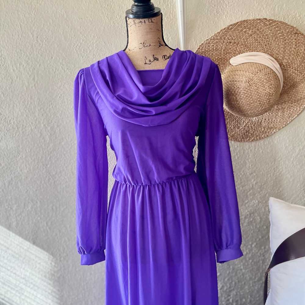 Royal Purple Vintage Maxi Dress by Anthony Richar… - image 2