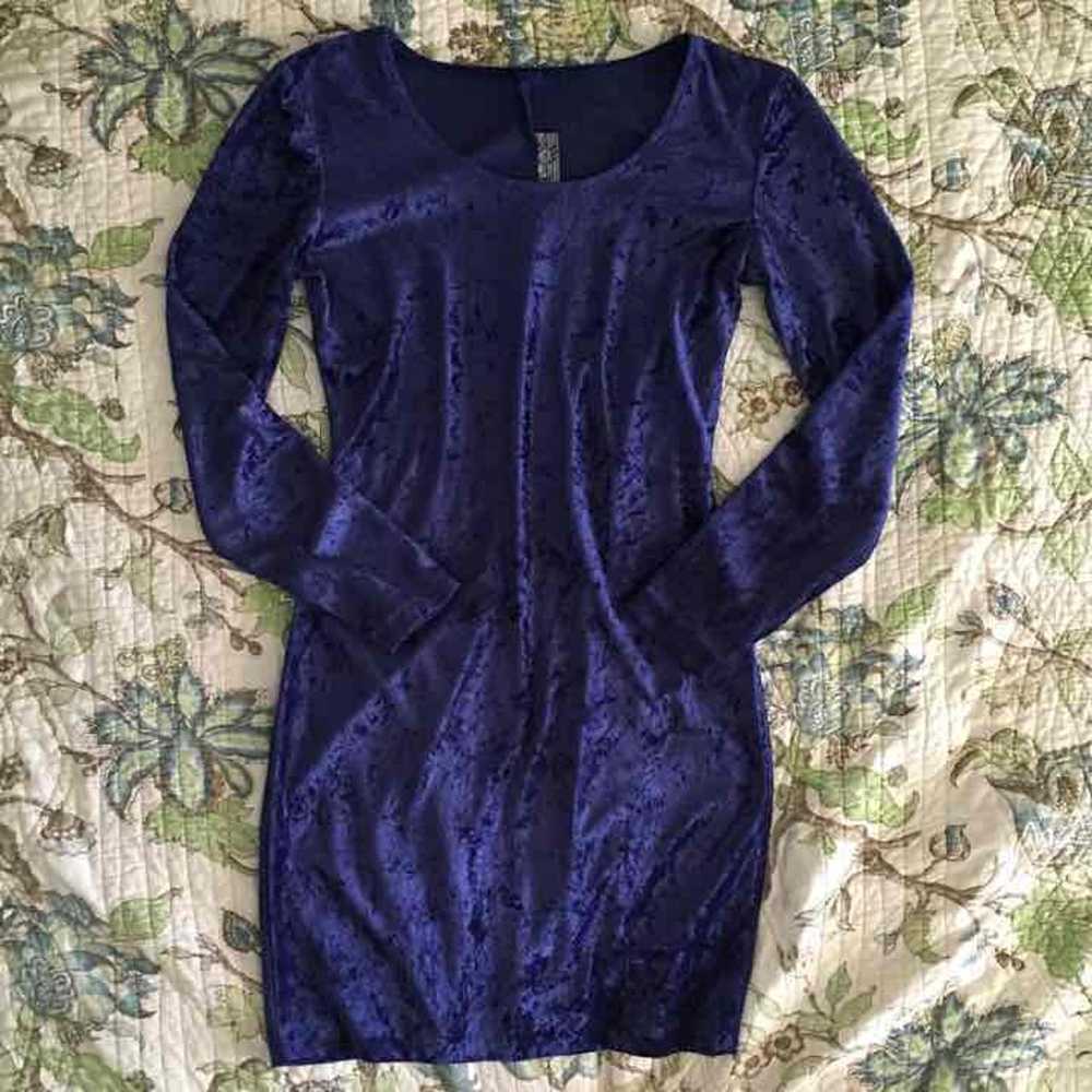 Vintage 90s crushed velvet dress - image 1