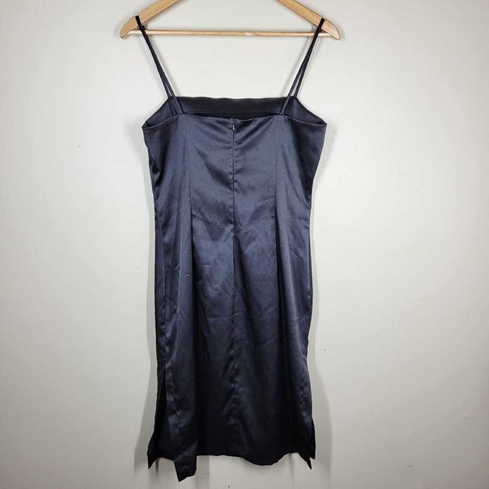 Vintage Y2K Rampage Black Satin Slip Dress 9 Bead… - image 5