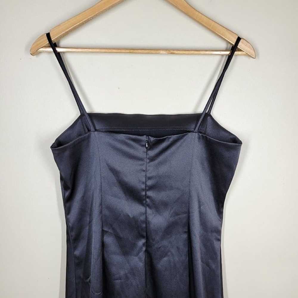 Vintage Y2K Rampage Black Satin Slip Dress 9 Bead… - image 6