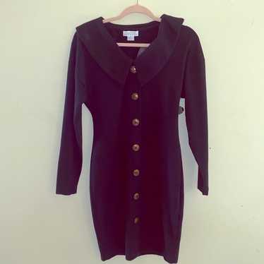 VNTG EXPRESS Black Button Up Dress Sz M