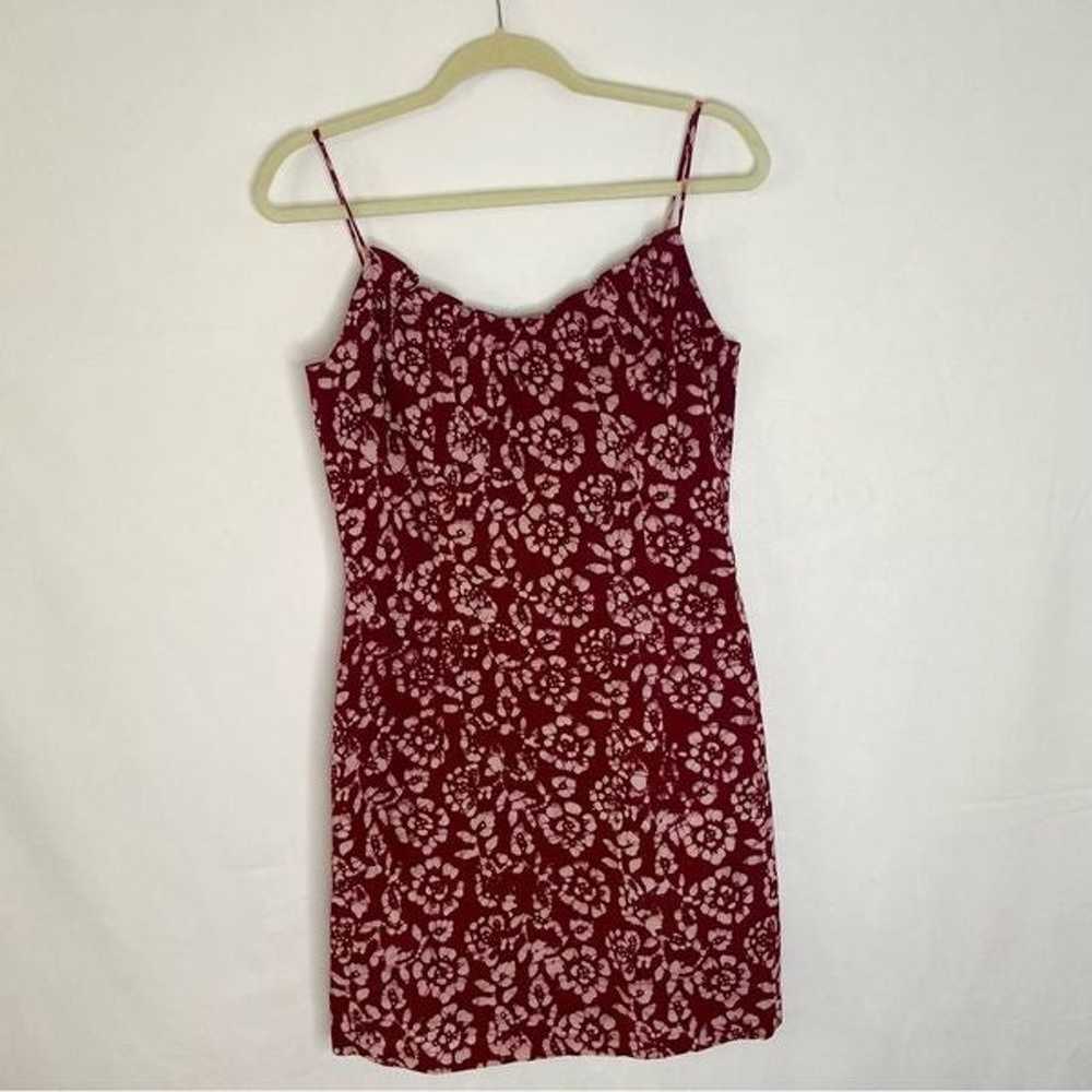 Vintage 90s Y2K Delia’s burgundy floral cami stra… - image 3