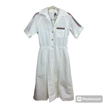 VTG Albert Nipon Shirt Dress 8 White Tennis Countr