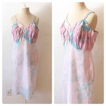 70s Upcycled Tie Dye Slip Dress - image 1