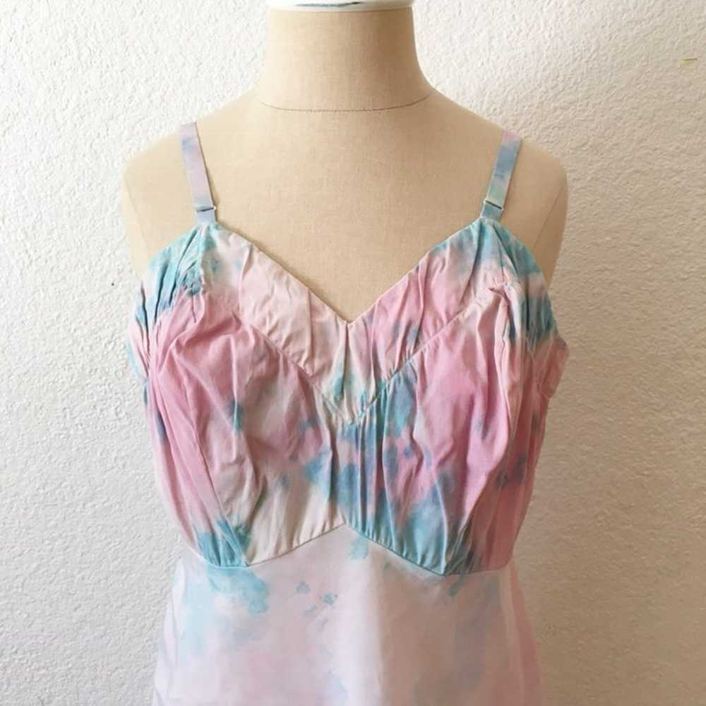 70s Upcycled Tie Dye Slip Dress - image 2