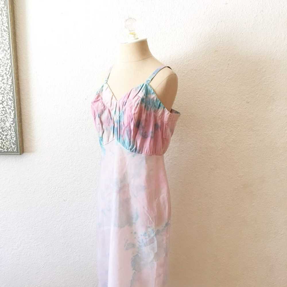 70s Upcycled Tie Dye Slip Dress - image 3