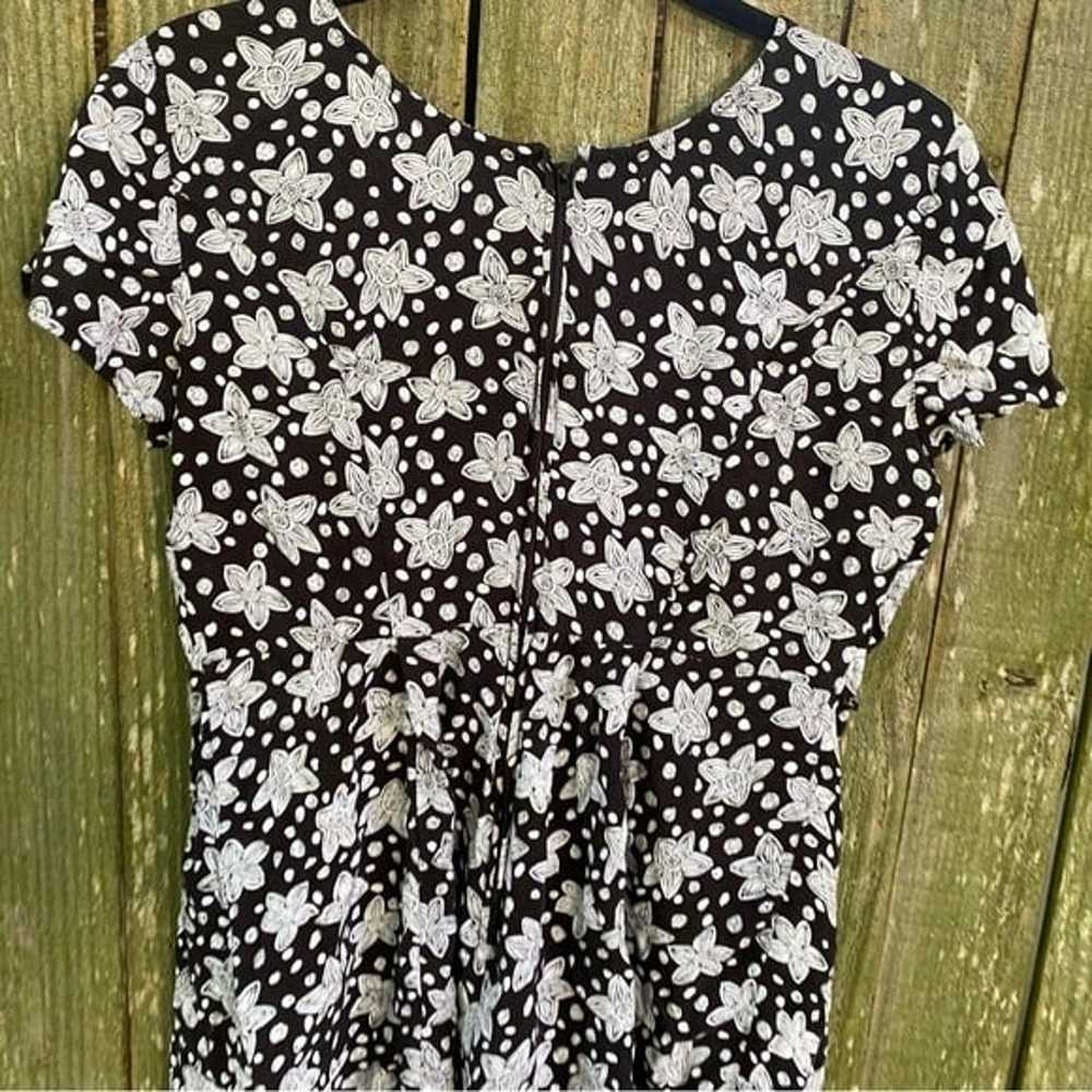 Vintage Y2K 2000s 90s Black white floral romper - image 4