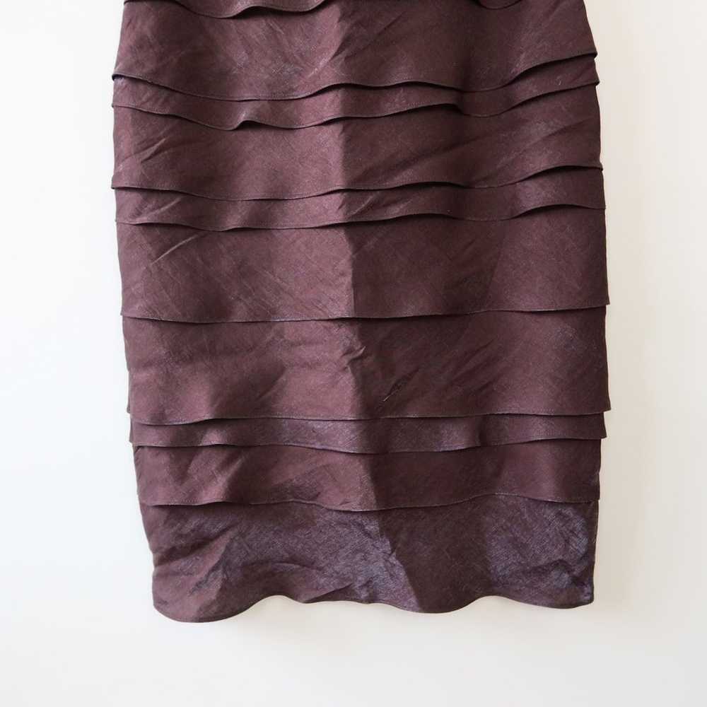 Vintage Y2K Dark Brown Ruffle Dress Sangria Size 8 - image 7