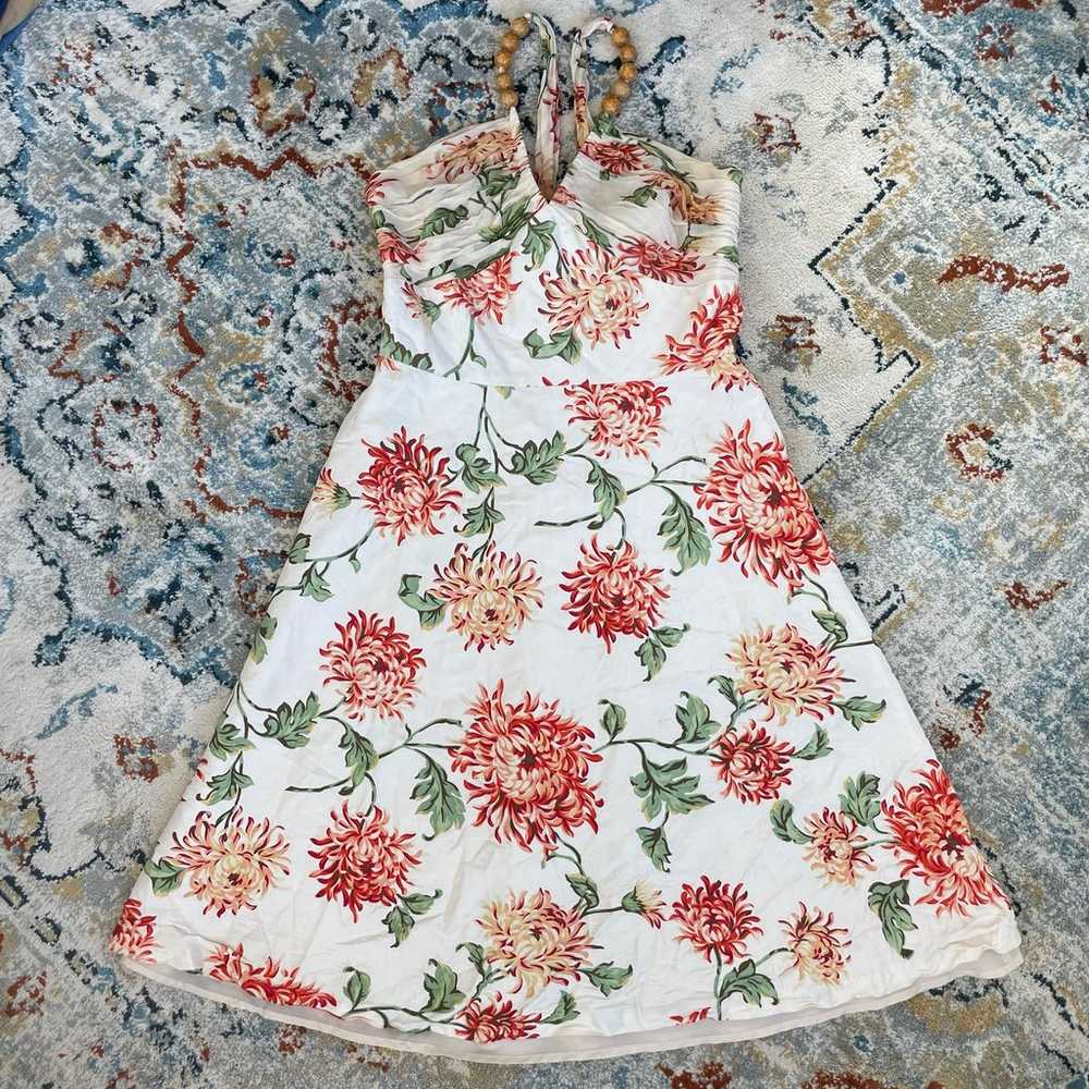 Vintage Floral Print Halter Dress - image 1