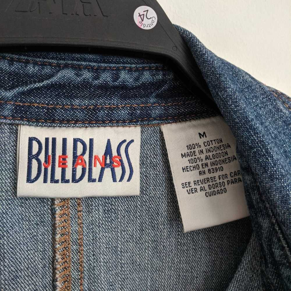 Vintage 90s Bill Blass Denim Button-Down Sleevele… - image 3