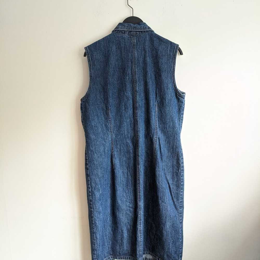 Vintage 90s Bill Blass Denim Button-Down Sleevele… - image 4