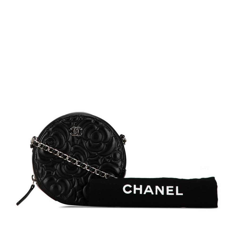 Chanel Chanel Goatskin Camellia Round Clutch with… - image 10