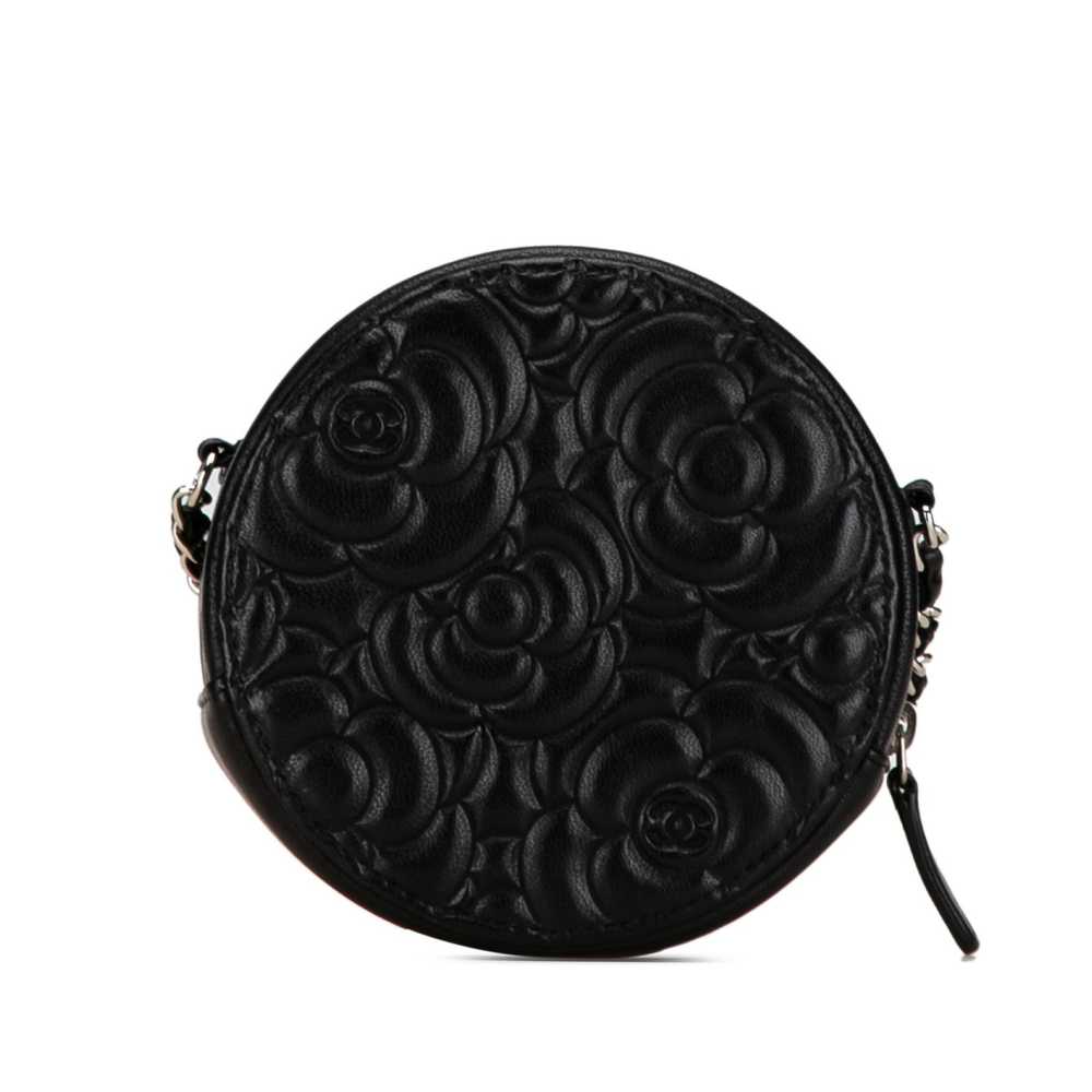 Chanel Chanel Goatskin Camellia Round Clutch with… - image 3