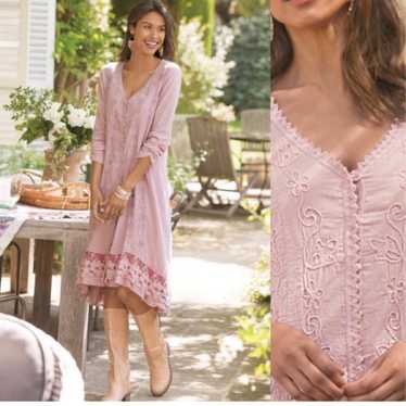 soft surroundings dress shift Genevieve crochet v… - image 1