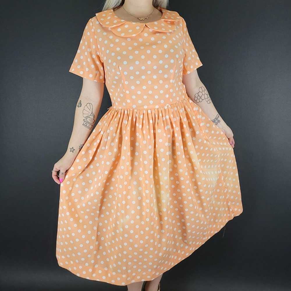 50s/60s Carol Brent Polka Dot Day Dress - image 1