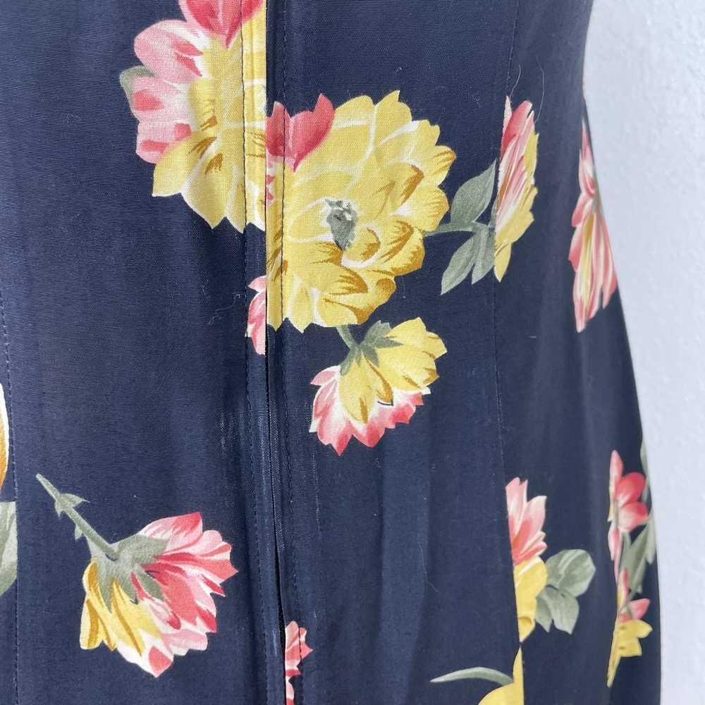 Vintage black floral halter dress 5-6 - image 6