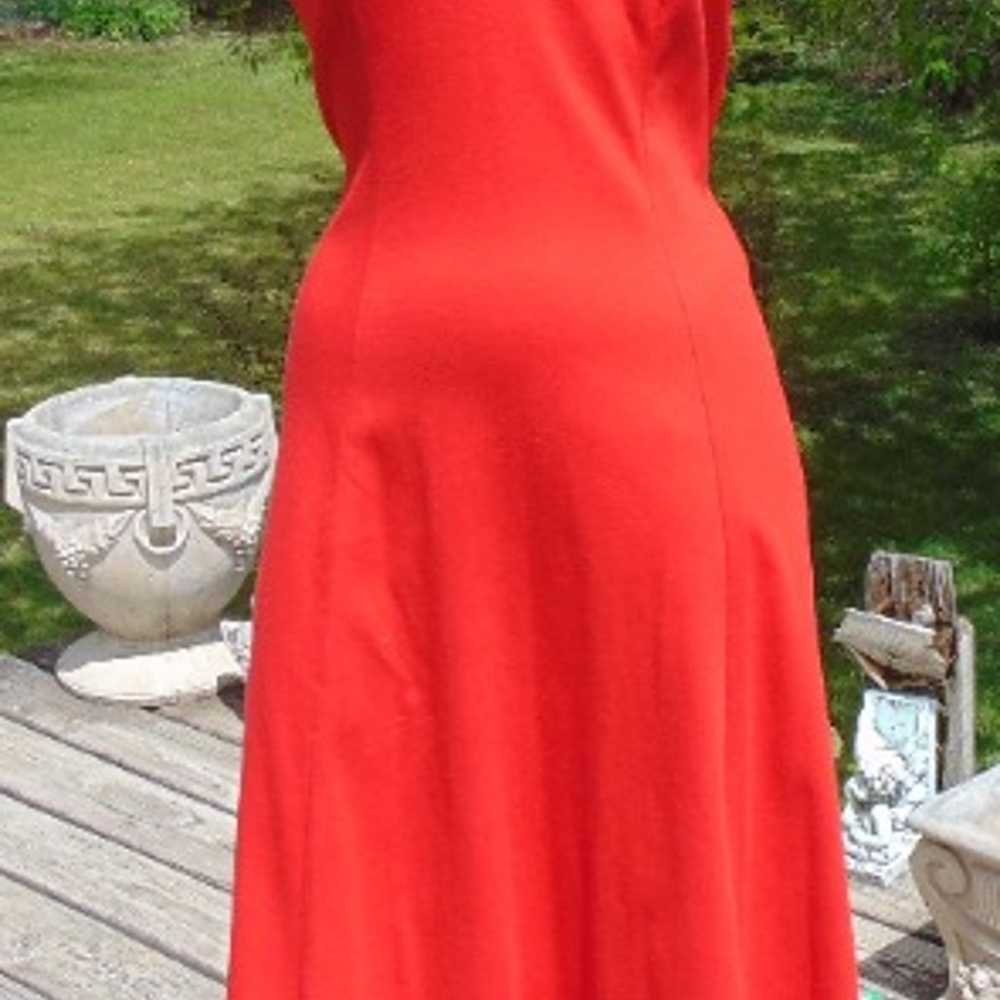 Vintage 90s Moda Intl red knit sundress side butt… - image 1