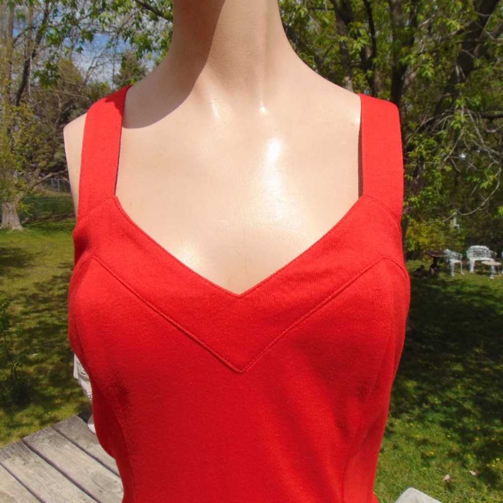 Vintage 90s Moda Intl red knit sundress side butt… - image 2